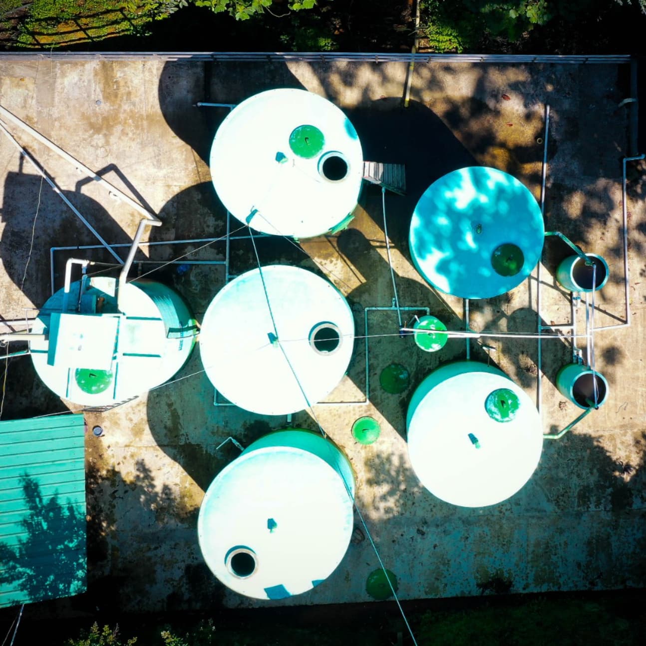 Compact industrial water treatment system for coffee wastewater